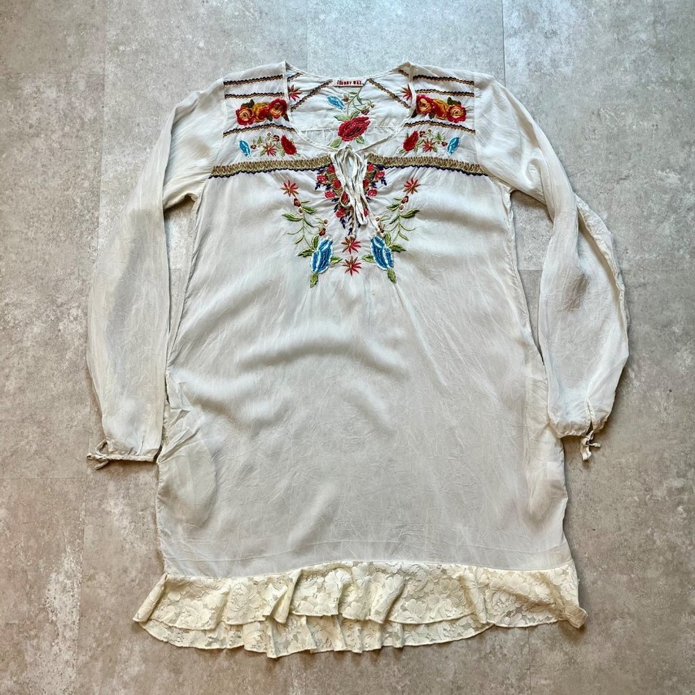 Johnny Was Floral Embroidered Tunic Size Small